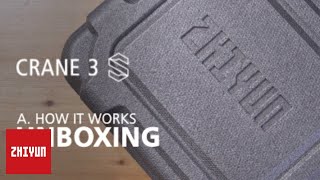 ZHIYUN TUTORIALS  Crane 3S Official Tutorial  Part A EP 01 Unboxing amp Setup [upl. by Howenstein]