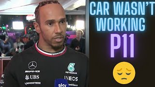 Lewis Hamilton Interview P11 qualifying Las vegas GP f1 lewishamilton formula1 lasvegasgp [upl. by Bonn]