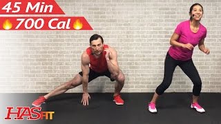 45 Minute Tabata Cardio HIIT Workout No Equipment  Bodyweight HIIT Full Body Workout at Home [upl. by Sandye]