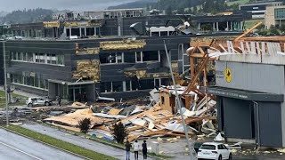 Just minutes ago Storm in Switzerland footage la chauxdefondshuge tornado [upl. by Nirok]