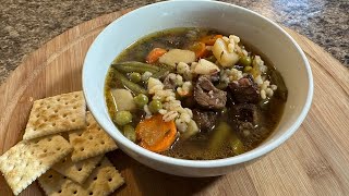 Homemade Beef and Barley Soup Delicious [upl. by Gerk]