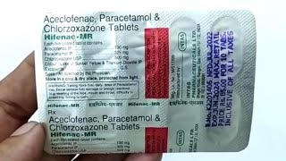 Hifenac MR Tablet  Aceclofenac Paracetamol And Chlorzoxazone Tablet  Hifenac mr tablet Uses Dose [upl. by Neahs23]