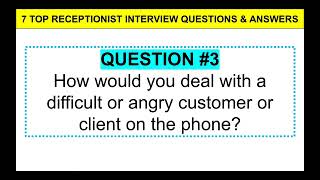 7 RECEPTIONIST INTERVIEW Questions and Answers PASS [upl. by Cathey146]