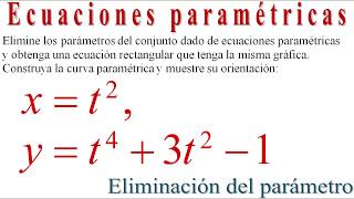 CONVERSION DE LAS ECUACIONES PARAMÉTRICAS A EC CARTESIANAS 1 [upl. by Bradford]