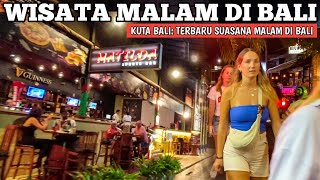 JALAN DI BALI YANG SIBUK MALAM HARI Jalan Kartika Plaza Kuta Bali saat ini [upl. by Aihsotan]