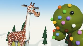 Giraffe Fun Play Learning Colors with Apple Tree  Colours for Kids  Full HD My Chuchu TV [upl. by Aerdna]