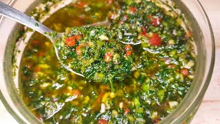 CHIMICHURRI CASERO  🔥 La mejor forma de hacerlo  El acompañante para todos tus ASADOS y BBQ´s 🥩🤩 [upl. by Manus]