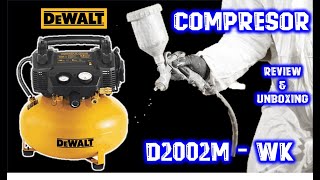 COMPRESOR DE AIRE DEWALT D2002MWK COMPRESOR HAMBUERGUESA DEWALT 6 Gallon Electric Air Compressor [upl. by Oivlis781]