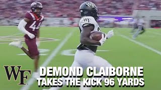 Wakes Demon Claiborne Takes The Kick Back For A 96Yard Ride [upl. by Nirro272]