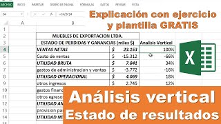 Análisis Vertical del Estado de Resultados Ejercicio con interpretación [upl. by Sacci]