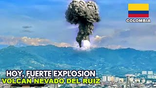 EL VOLCAN NEVADO DEL RUIZ ESTA APUNTO DE EXPLOTAR LANZA ENORME NUBE DE CENIZA DE 2500 METROS [upl. by Alegnave]