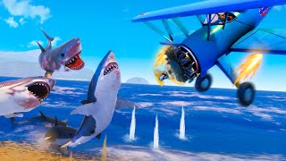 NEW AIRPLANE vs SHARKS  Amazing Frog  Part 193  Pungence [upl. by Adnolaj]