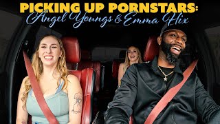 Angel Youngs amp Emma Hix Hitch A Ride On Picking Up Pornstars [upl. by Clair433]