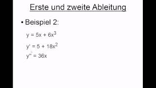 Erste  zweite Ableitung [upl. by Nedloh634]