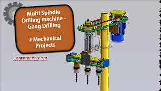 Design and Fabrication Of Multi Spindle Drilling Machine  Mechanical project [upl. by Lynnworth986]