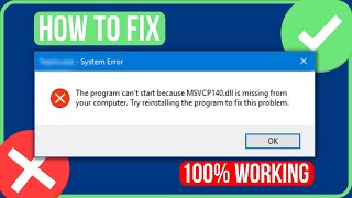 FIX MSVCP140DLL MISSING WINDOWS 1011 2024  Fix Msvcp140dll Was Not Found [upl. by Baruch258]