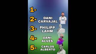 TOP 5 DE LATERALES DERECHOS HISTÓRICOS futbolexpress ld danialves cafu carvajal lahm [upl. by Cotterell777]