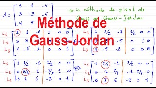 Comment calculer linverse dune matrice 3x3  Méthode de Gauss Jordan [upl. by Hanavas820]