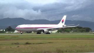 Malaysia Airlines Airbus A330300 Taking Off 【WBKK】 [upl. by Eilsehc]