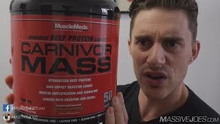 MuscleMeds Carnivor MASS Gainer Protein Powder Supplement Review  MassiveJoescom Raw Review [upl. by Gilli]