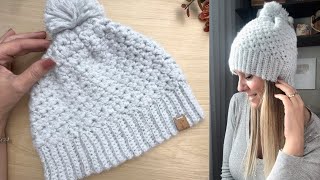 Gorro feminino de croche fácil  Touca de croche Dolomitas Crochet hat Crochet cap [upl. by Dnomed149]