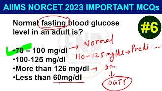 norcet exam preparation I aiims norcet 2023 I aiims norcet questions and answers 6 [upl. by Ennaid467]