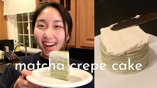 노오븐 딸기 녹차 크레이프 케이크 만들기Strawberry green teaMatcha crepe cake Recipeイチゴ緑茶クレープケーキCookingtree쿠킹트리 [upl. by Farrica]