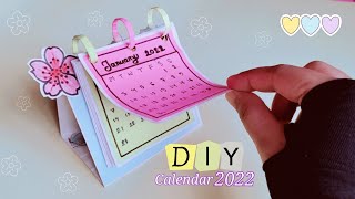 How to make a 2022 desk calendar  diy calendar paper Mini calendar paper crafts for school  DIY [upl. by Koosis]