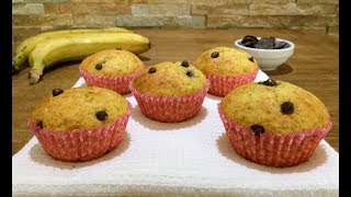 Briose cu banane si ciocolata  Reteta pas cu pas  Muffins  Katys Food [upl. by Nicolis]