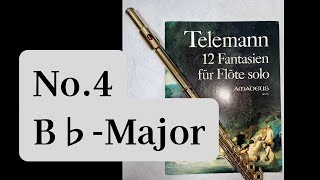 Telemann  12 Fantasias for Flute No4 in B♭ major [upl. by Nitsuj318]