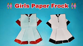 Girls Paper Frock  Paper Craft  Origami Paper Craft [upl. by Joacima]