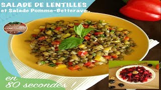 Salade de Lentilles  Salade PommeBetterave  Coucouzina [upl. by Lyrehc]