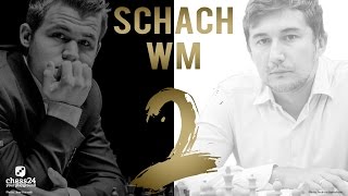 Karjakin  Carlsen Partie 2 Schach WM 2016  GroßmeisterAnalyse [upl. by Nnylyaj]