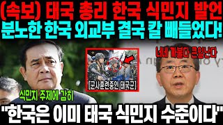 quot한국은 태국 식민지다quot 태국 총리 발언에 뿔난 외교부 드디어 칼빼들었다 [upl. by Eelatan377]