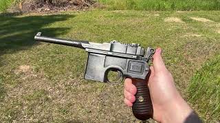 Mauser C96 quotBroomhandlequot POV firing [upl. by Arbe]