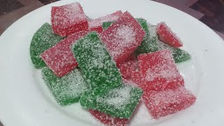 Homemade Jujubes recipe  jello candy recipe byTaste of ceylon [upl. by Annawoj252]