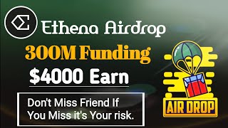 ethena Airdrop Today New Crypto Airdrop Backed by Binance Lab Free Earn CryptoCurrency [upl. by Arze]