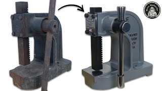 Rusty Deadlocked Arbor Press Restoration  Restoration Videos [upl. by Amleht]