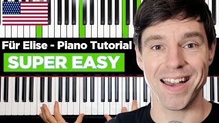 How to play quotFÜR ELISEquot on Piano Tutorial  very easy  Part 1 [upl. by Berne]