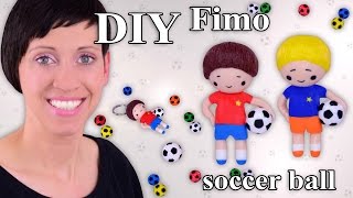 FIMO Fußball Polymer Clay Soccer Ball Chibi  Tutorial HDDE ENSub [upl. by Janna621]