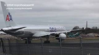 American Airlines 752 Oneworld  Take Off  23R Manchester Airport [upl. by Annaoi232]