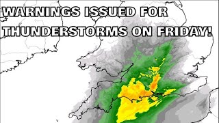 Warnings Issued for Thunderstorms on Friday 19th September 2024 [upl. by Debora]