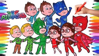 PJ MASKS Amaya Conor Greg Transform into Owelette Catboy Gekko Coloring Pages Animation Videos [upl. by Niall]