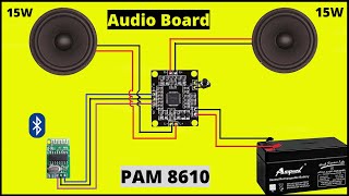 PAM 8610 Audio Amplifier Board How To Make Bluetooth Speaker  Sound Box [upl. by Itraa]