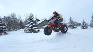 Near Death Snowmobile Jump [upl. by Irtimed182]