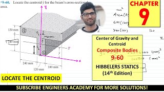 960 Centroid of Composite bodies or Shapes  Chapter 9  Hibbeler Statics 14th Engineers Academy [upl. by Notsrik]