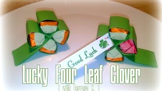 Kleeblatt aus FERRERO Küsschen basteln Anleitung DIY Lucky Four Leaf Clover [upl. by Sixele]