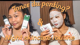 Review miracle toner some by mi  night skincare routine🌛  Richaanggreni [upl. by Thornie]