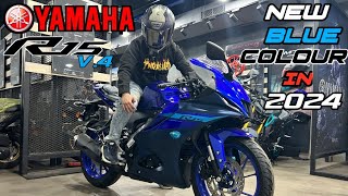 2024 Yamaha R15v40 New Racing Blue colour all updates onroad pricemilagefeatures yamahar15v4 [upl. by Henig]