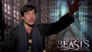 Fantastic Beasts Ezra Miller exchanges Harry Potter Pickup lines w Ari [upl. by Airotnes315]